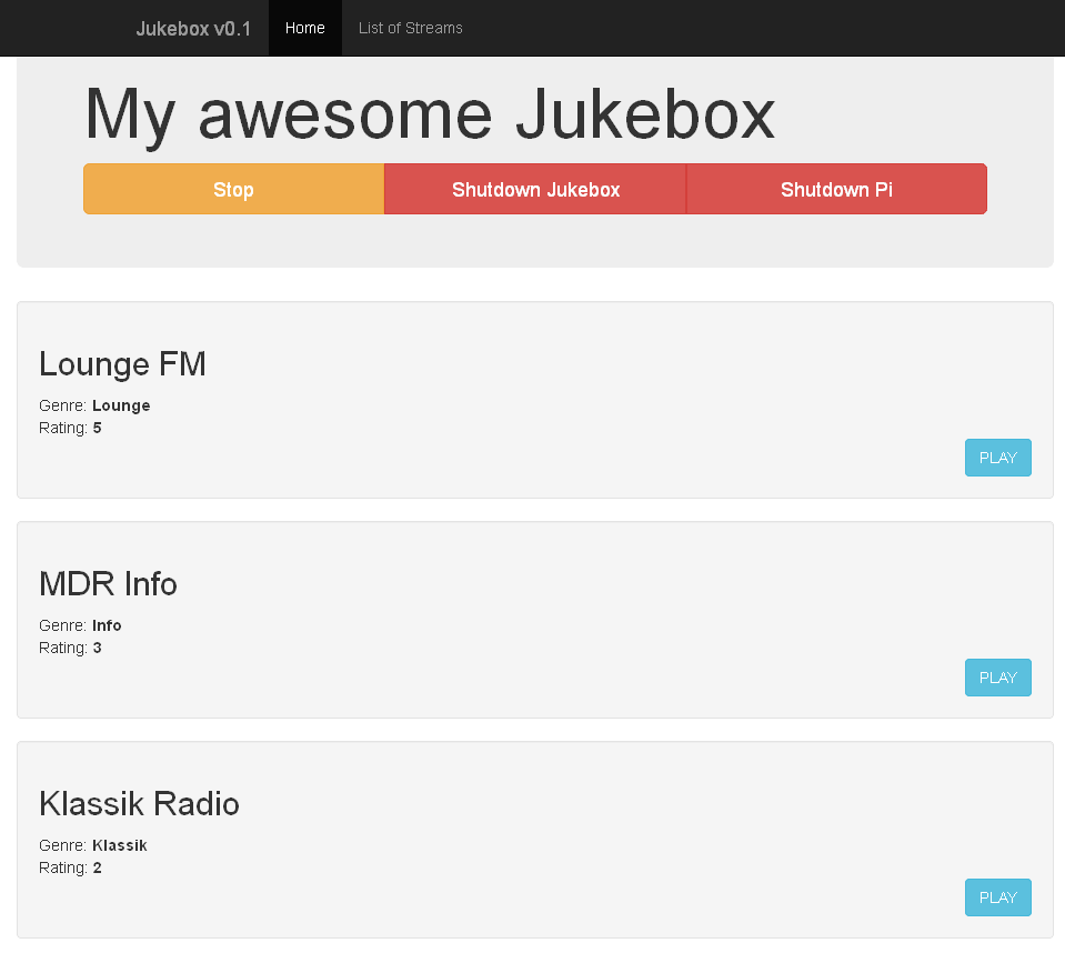 a web interface to the jukebox provided by flask