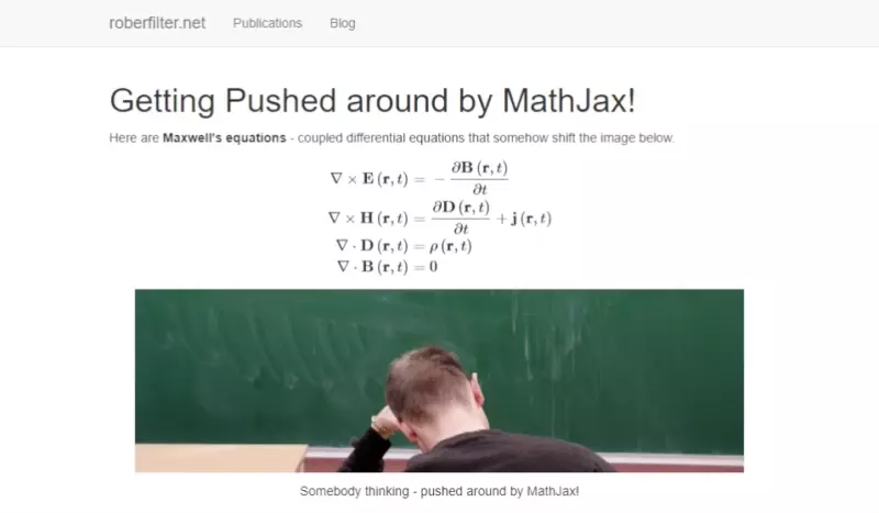 MathJax cumulative layout shift visualization. Load of Maxwell's equations